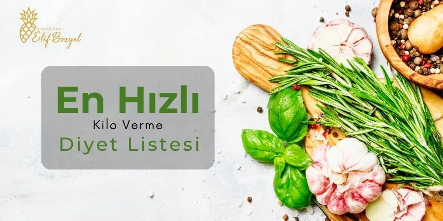 Kilo Verme Diyet Listesi - Diyetisyen Elif Bozyel - Dytelifbozyel com